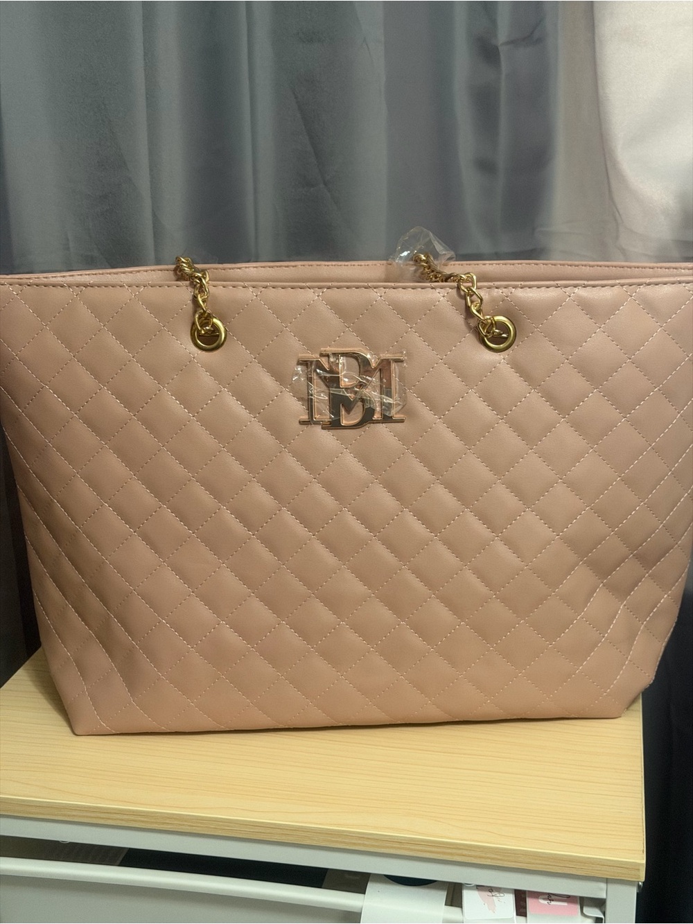 Badgley Mischka Quilted Tote in Blush